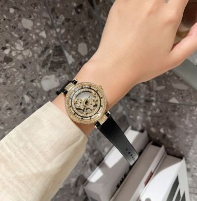 Cartier Imported Quartz Movement 36MM in Diameter Black Bracelet Lady Watch